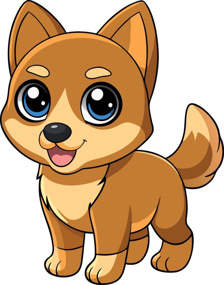 A cute cartoon dog with blue eyes and a pink tongue vector