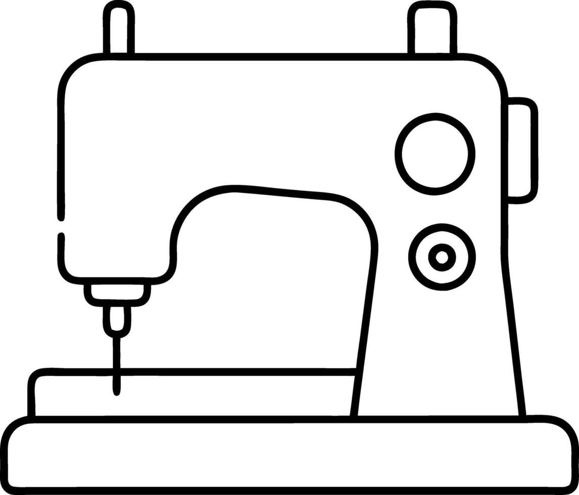 A sewing machine with a needle and thread vector