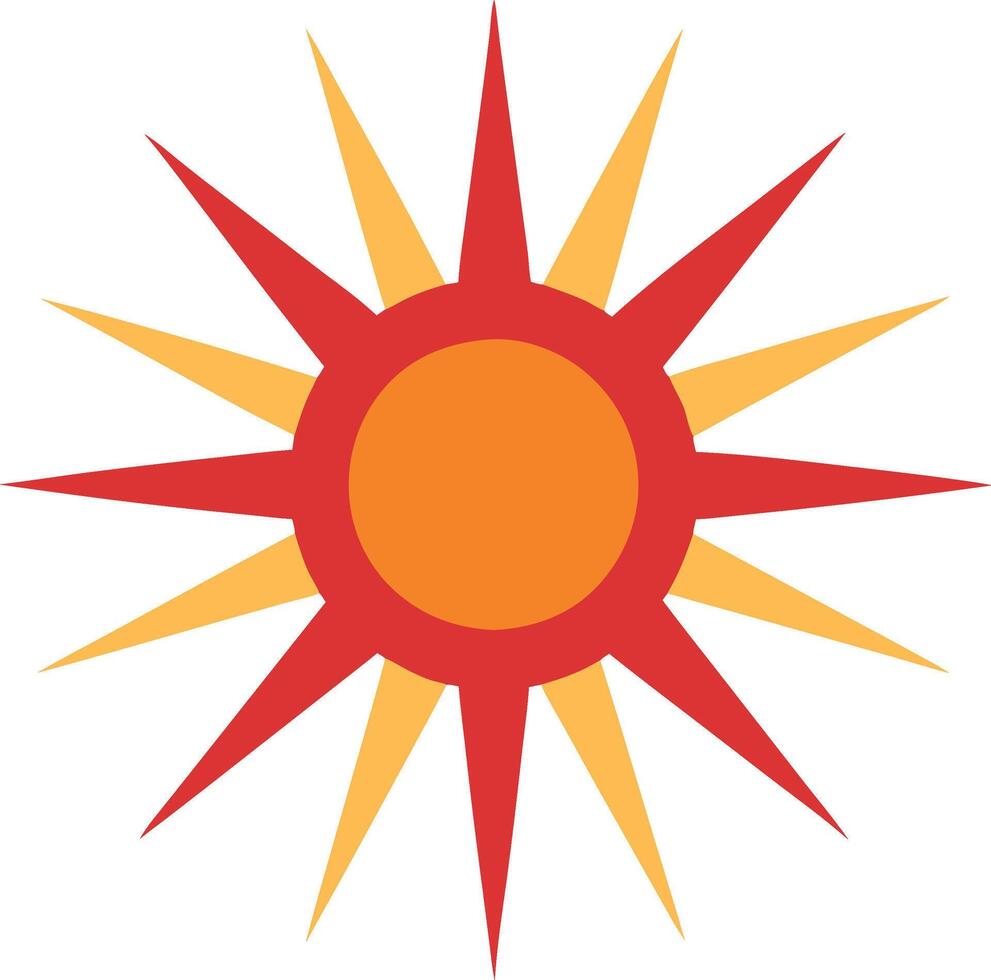 A sun with a red and yellow center vector
