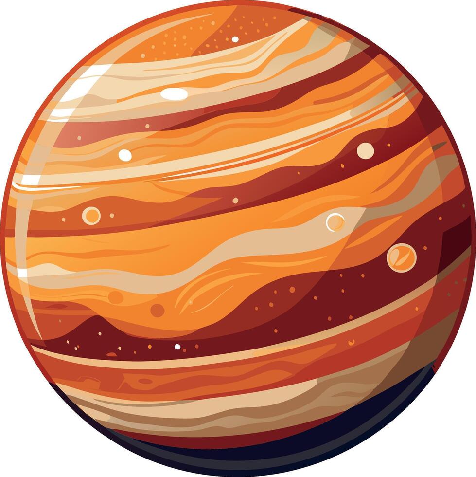 A large orange planet with a black rim vector
