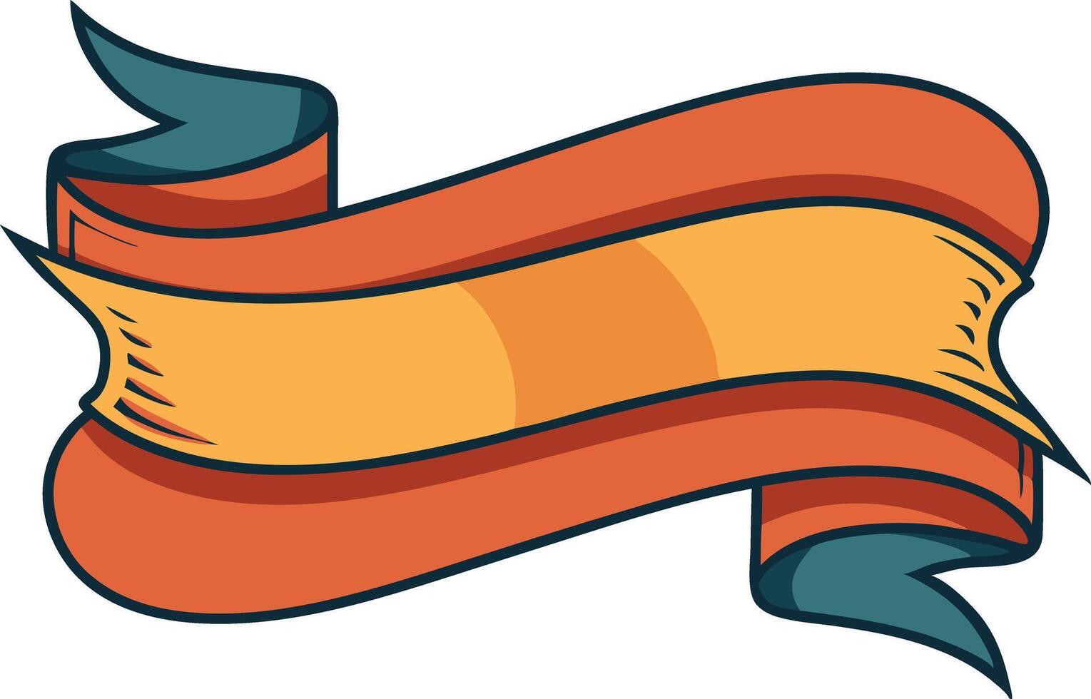 A colorful ribbon with a blue stripe and orange center vector