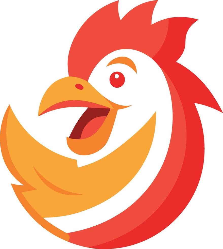 A cartoon chicken with a smile on its face vector