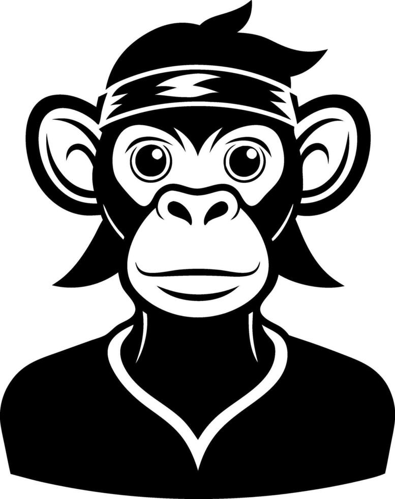A monkey wearing a headband and a jersey vector