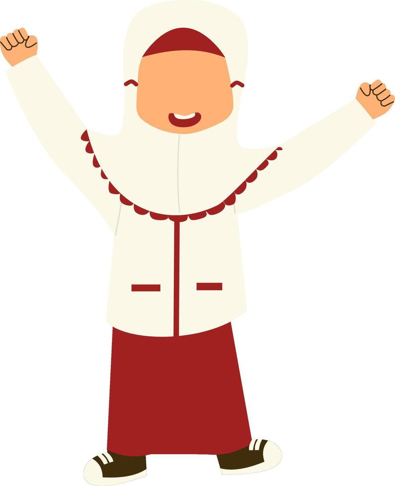 happy indonesian elementary school student vector