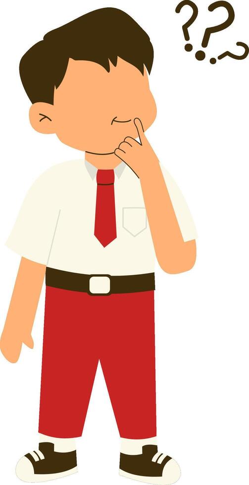 Indonesian elementary school student questioning vector