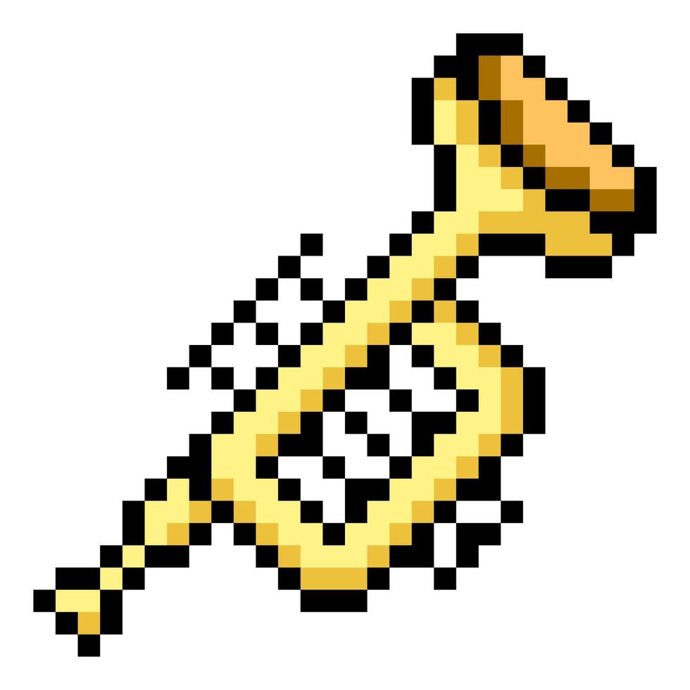 Trumpet in pixel art style vector