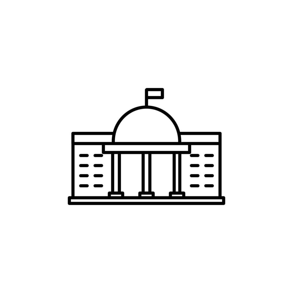 White House linear icon sign for use in web design and mobile apps, logo.Symbol illustration, pixel graphics. vector