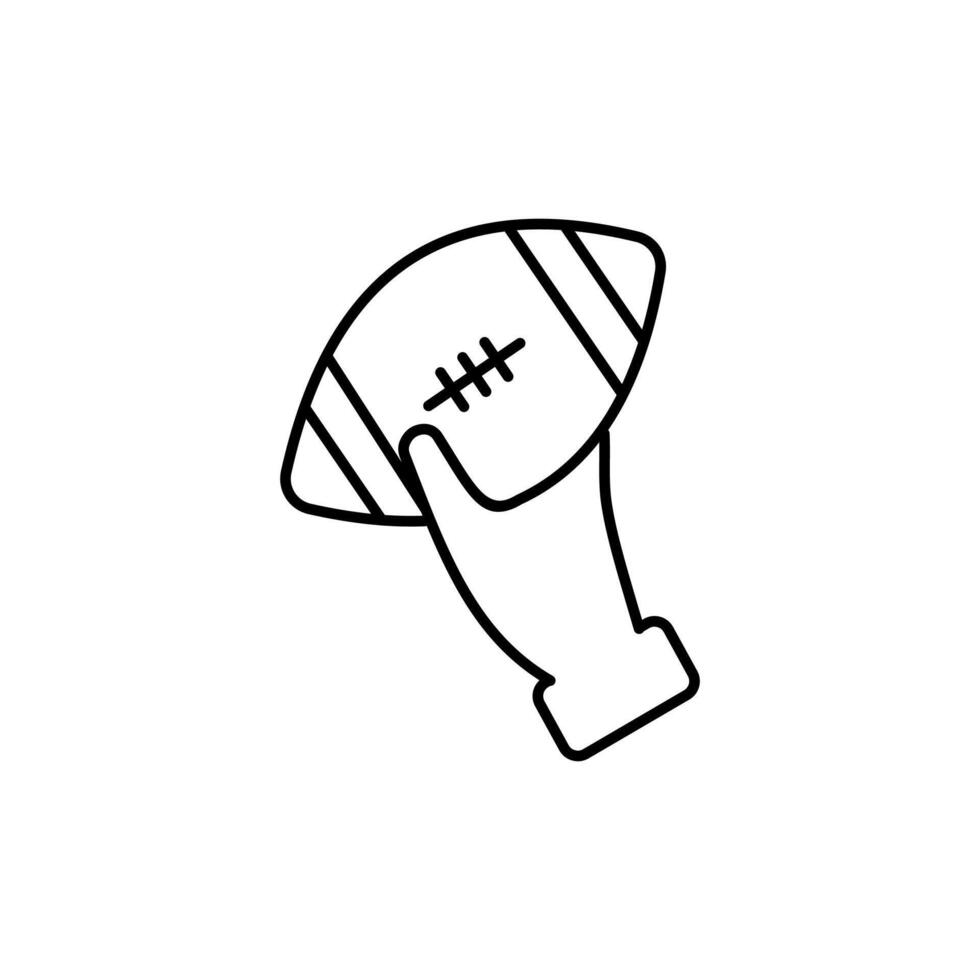 Hand holding American football ball line icon, icon sign for use in web design and mobile apps, logo.Symbol illustration, pixel graphics. vector