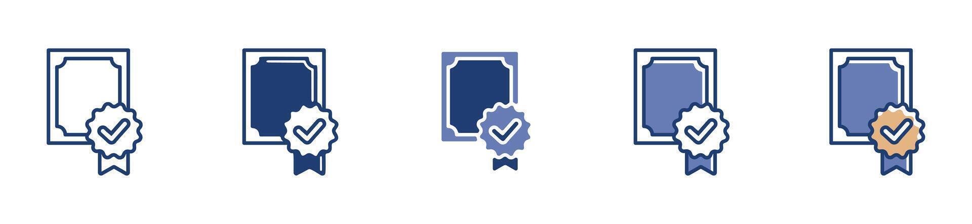 approved document certified icons warranty guarantee license policy paper symbol illustration vector