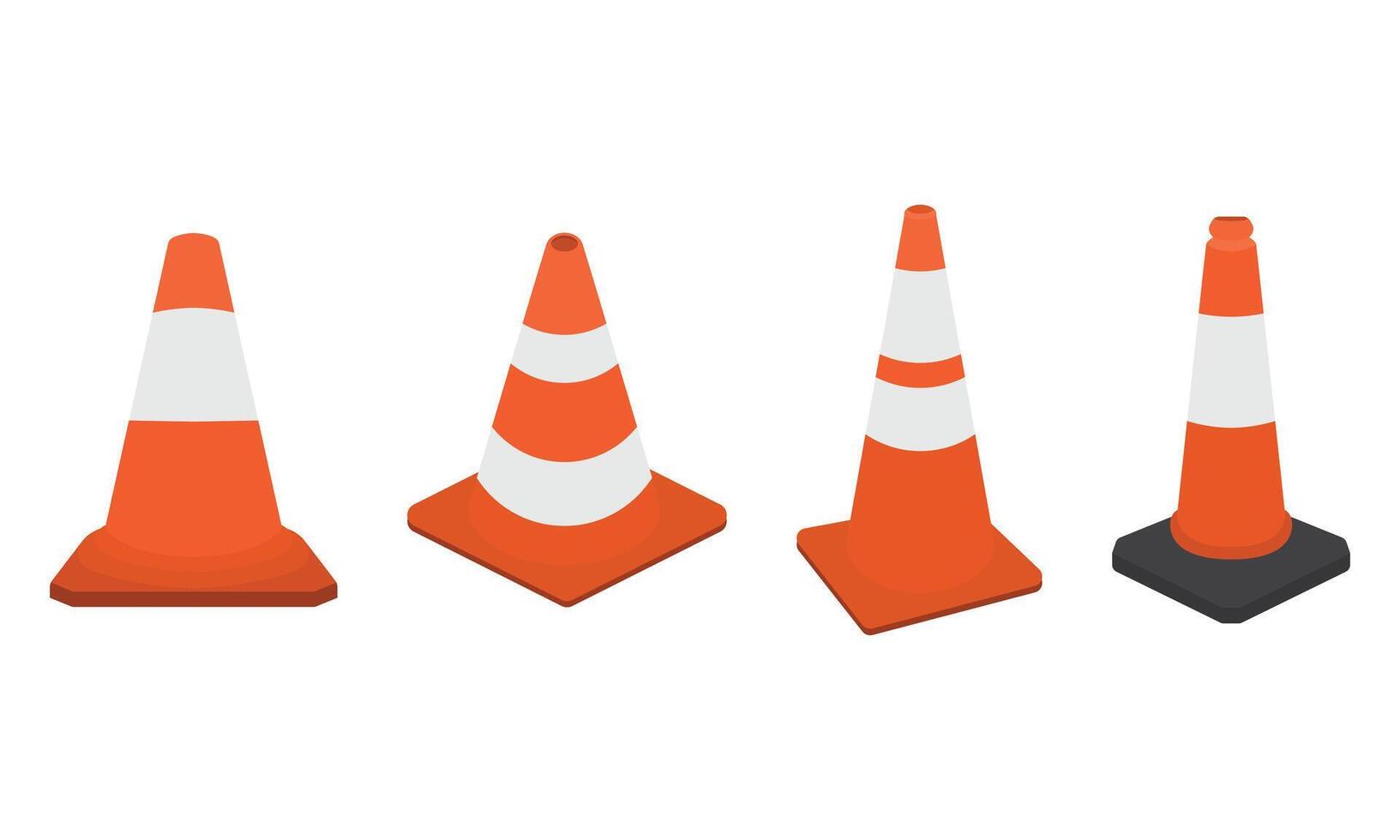 Collection of different traffic cone illustration vector