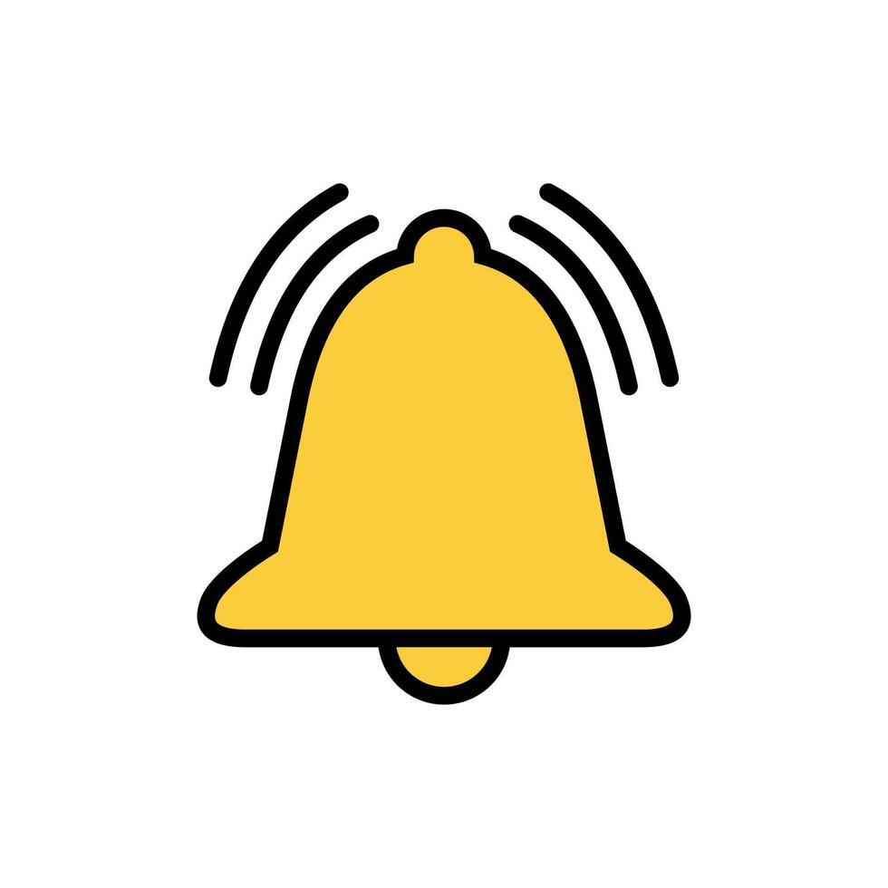 Ringing bell icon in flat design. Alert concept vector