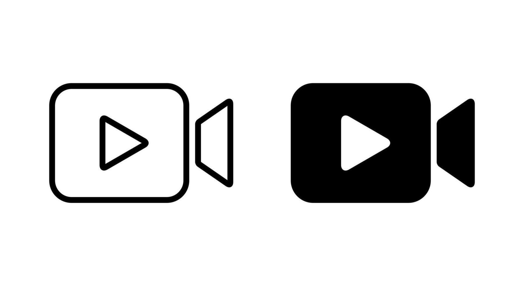camera with play button icon in generic style vector