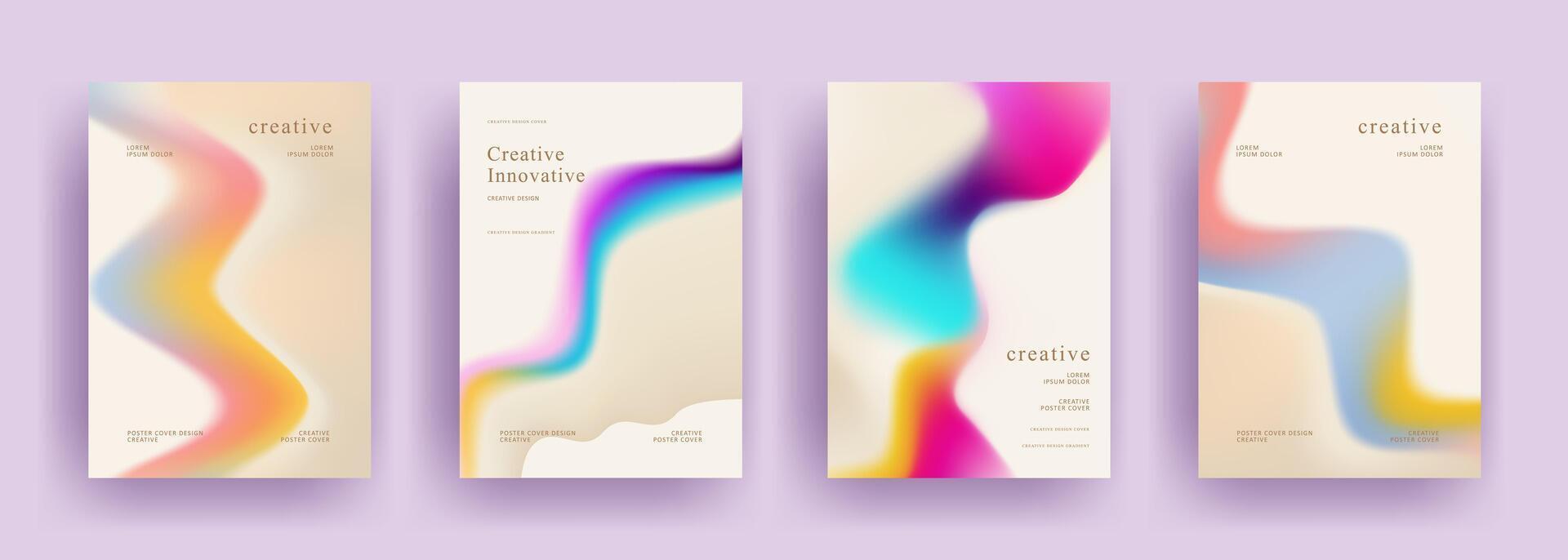 abstract gradient background template. Minimalist style posters cover with pastel colorful geometric shapes. Modern wallpaper design for social media, brochure, flyer, banner vector