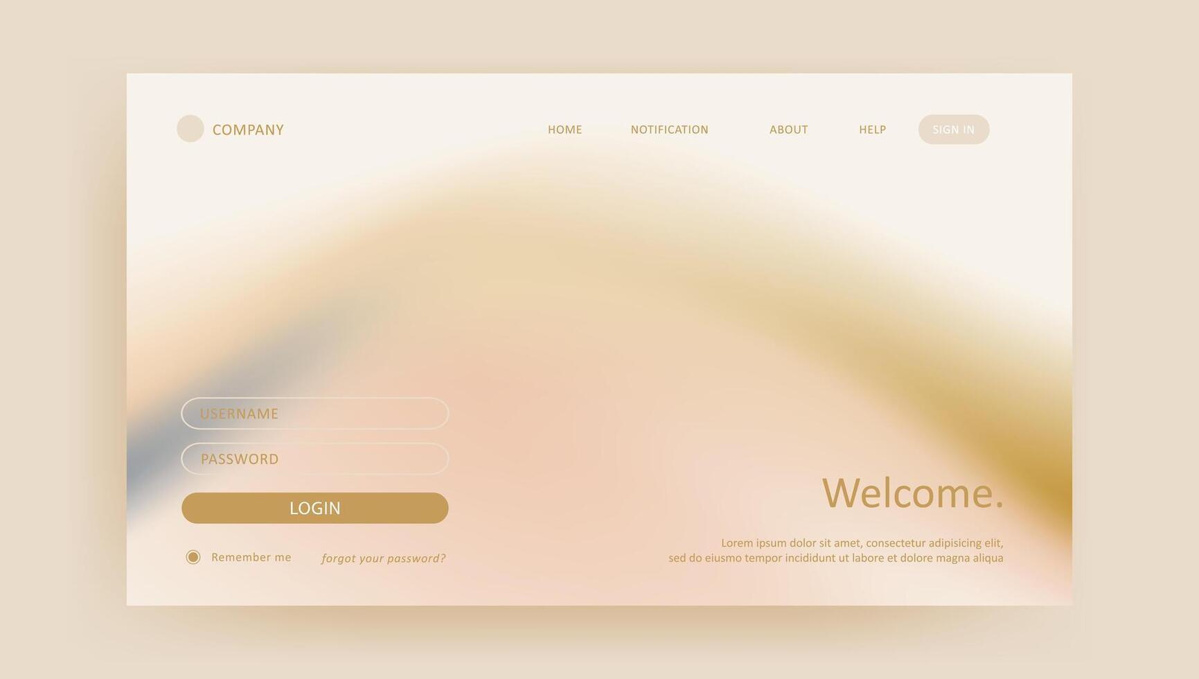 Abstract elegant gradient background. aesthetic website landing page or banner template modern style vector