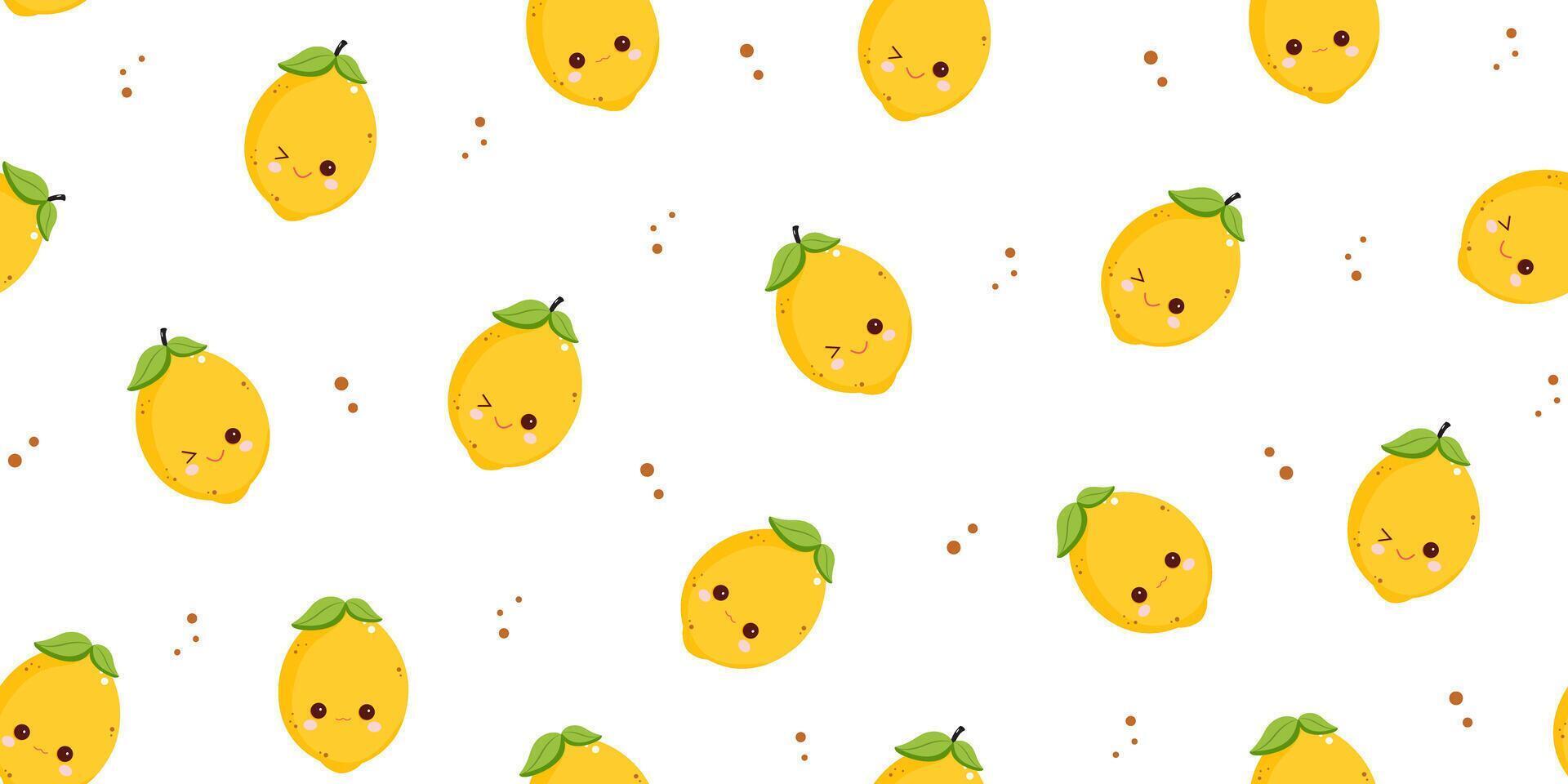 cute lemon seamless pattern background vector