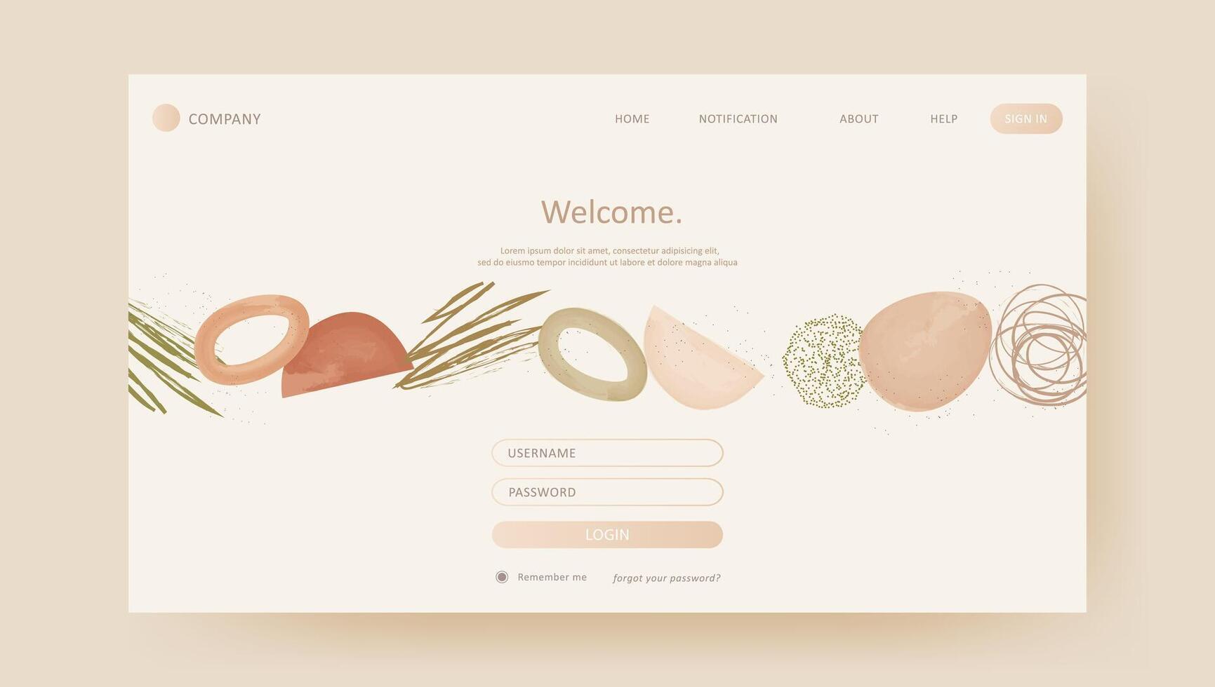 Abstract elegant boho art welcome website template. aesthetic website ...