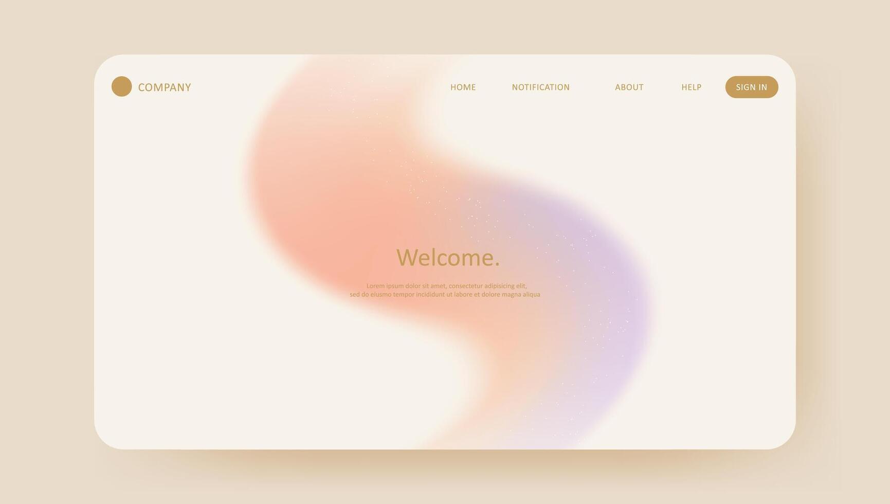 Abstract elegant gradient background. aesthetic website landing page or banner template modern style vector