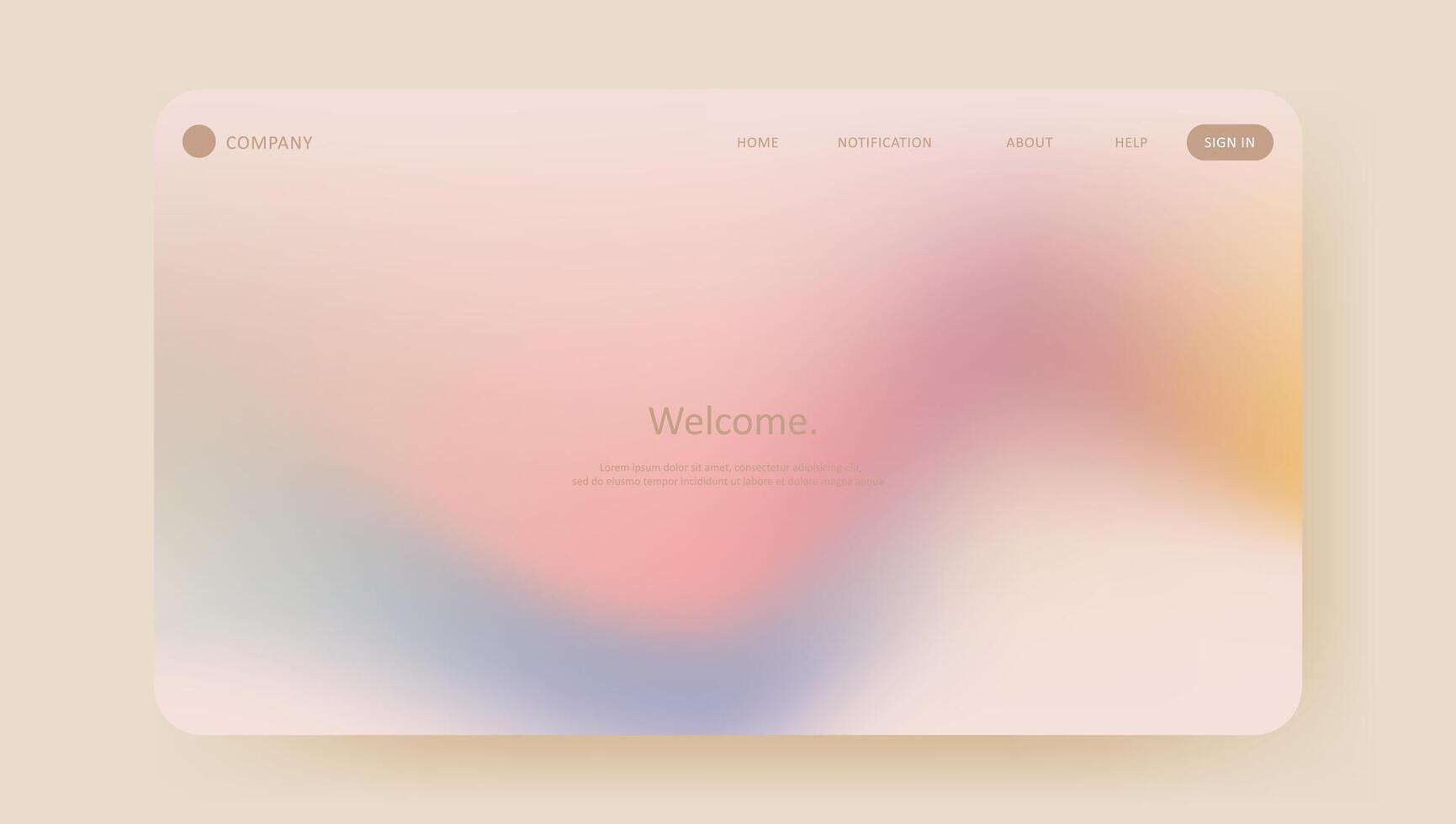 Abstract elegant gradient background. aesthetic website landing page or banner template modern style vector