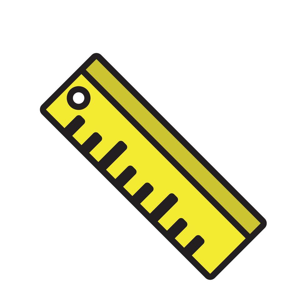 Flat design yellow ruler icon. vector