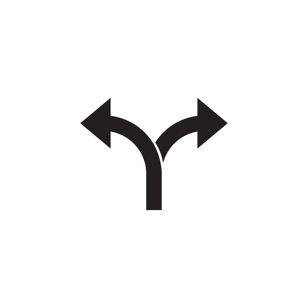 Branching arrow flat icon isolated vector