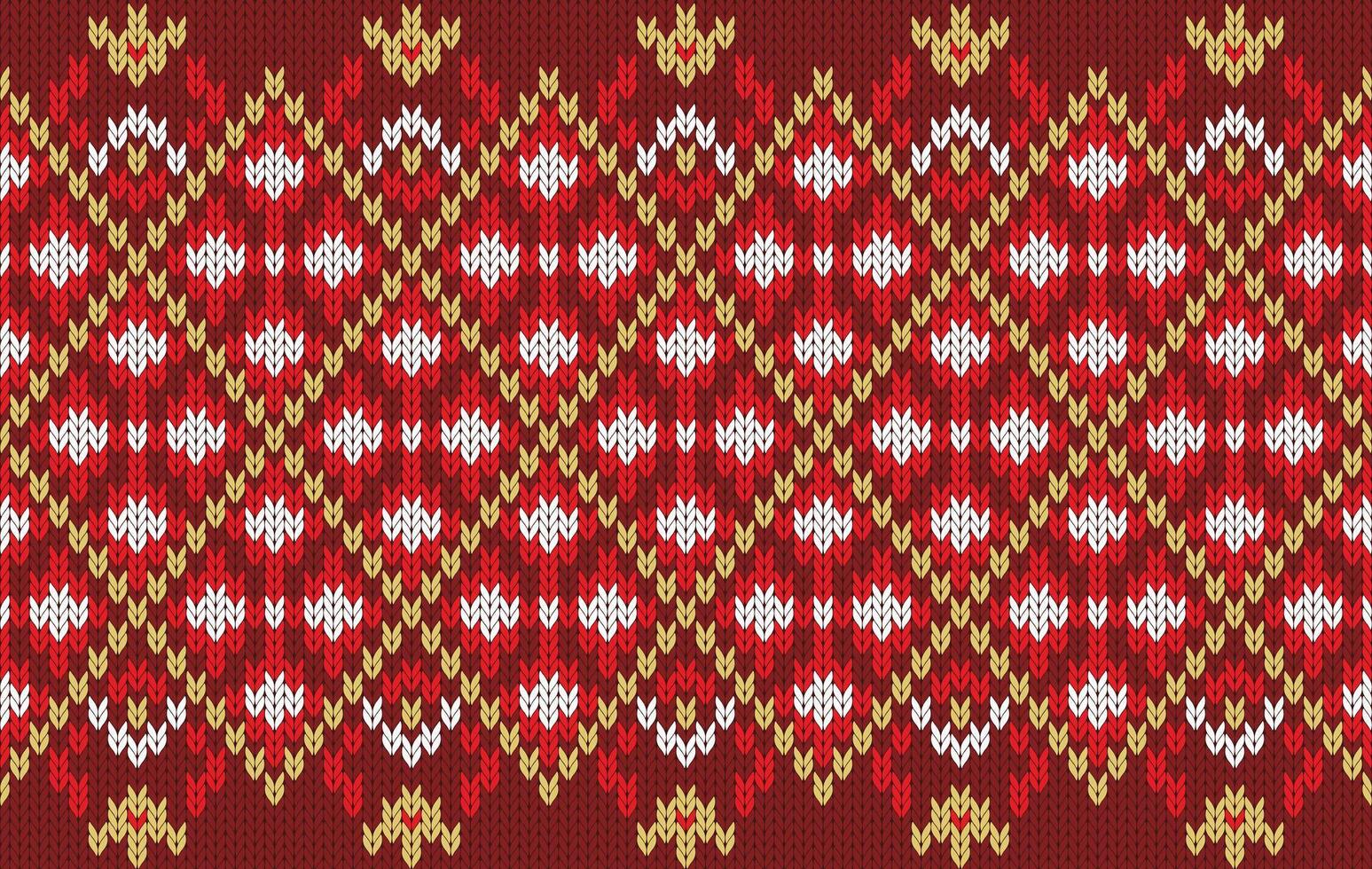 Knitted pattern seamless fabric red color tone. traditional knitted pattern ethnic style. Designed for background ,wallpaper ,carpet ,clothing ,knitted pattern ,fabric ,pixel art ,textile vector