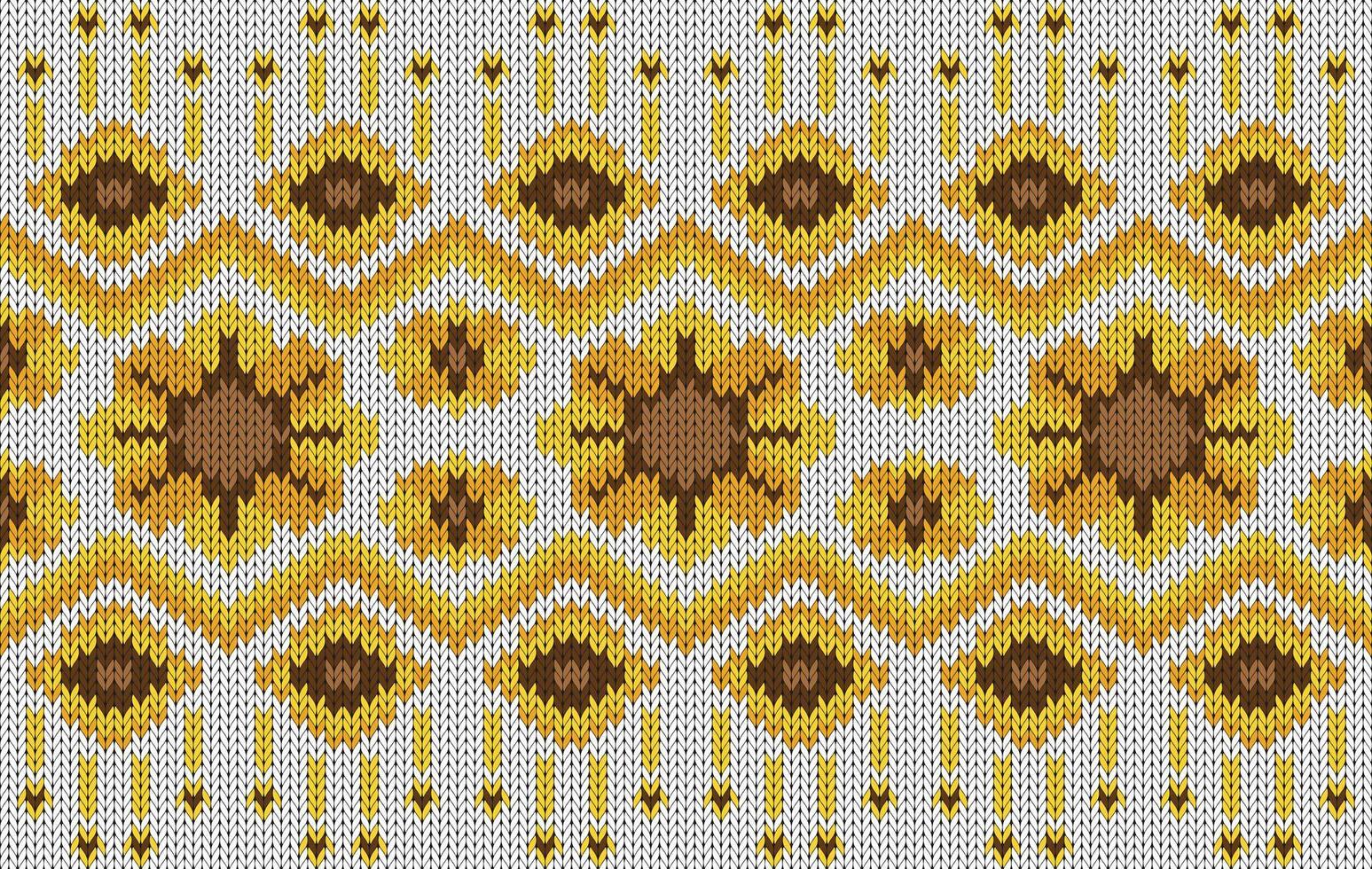 Knitted pattern seamless fabric sunflower on white. traditional knitted pattern ethnic style. Designed for background ,wallpaper ,carpet ,clothing ,knitted pattern ,fabric ,pixel art ,textile vector