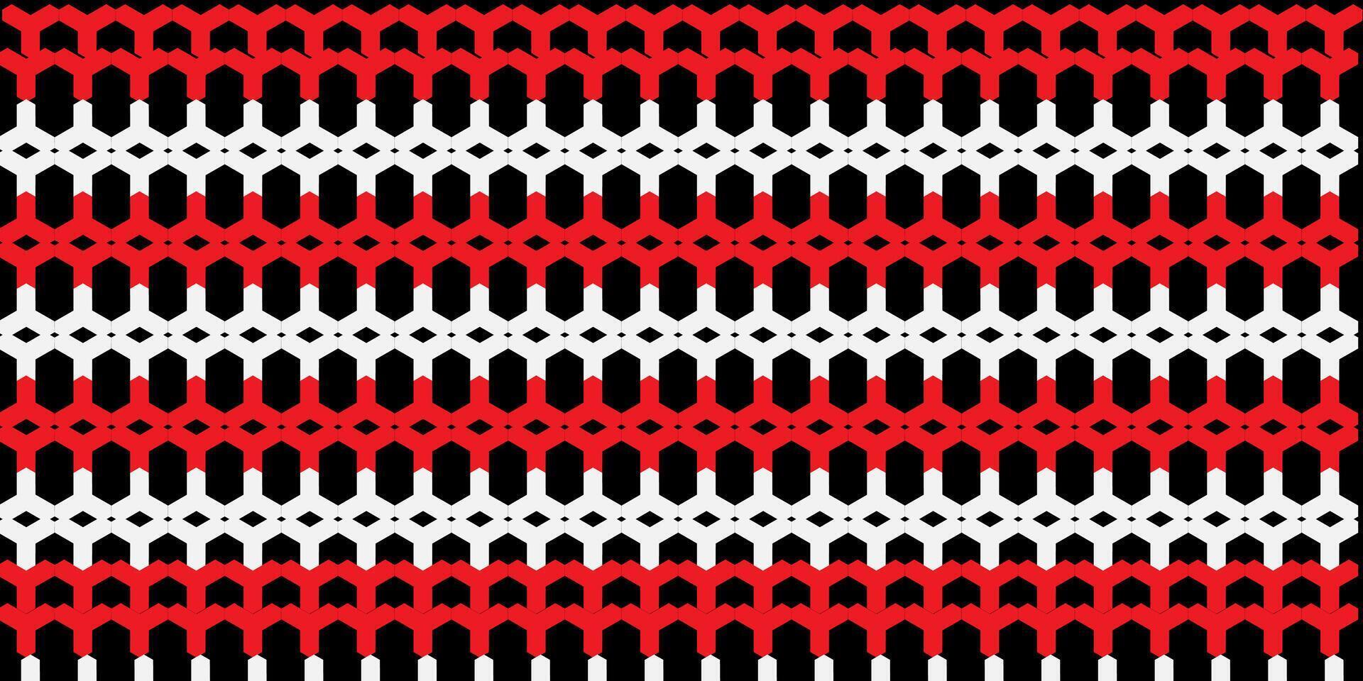 Red and white background hexagonal strands and knitting vector