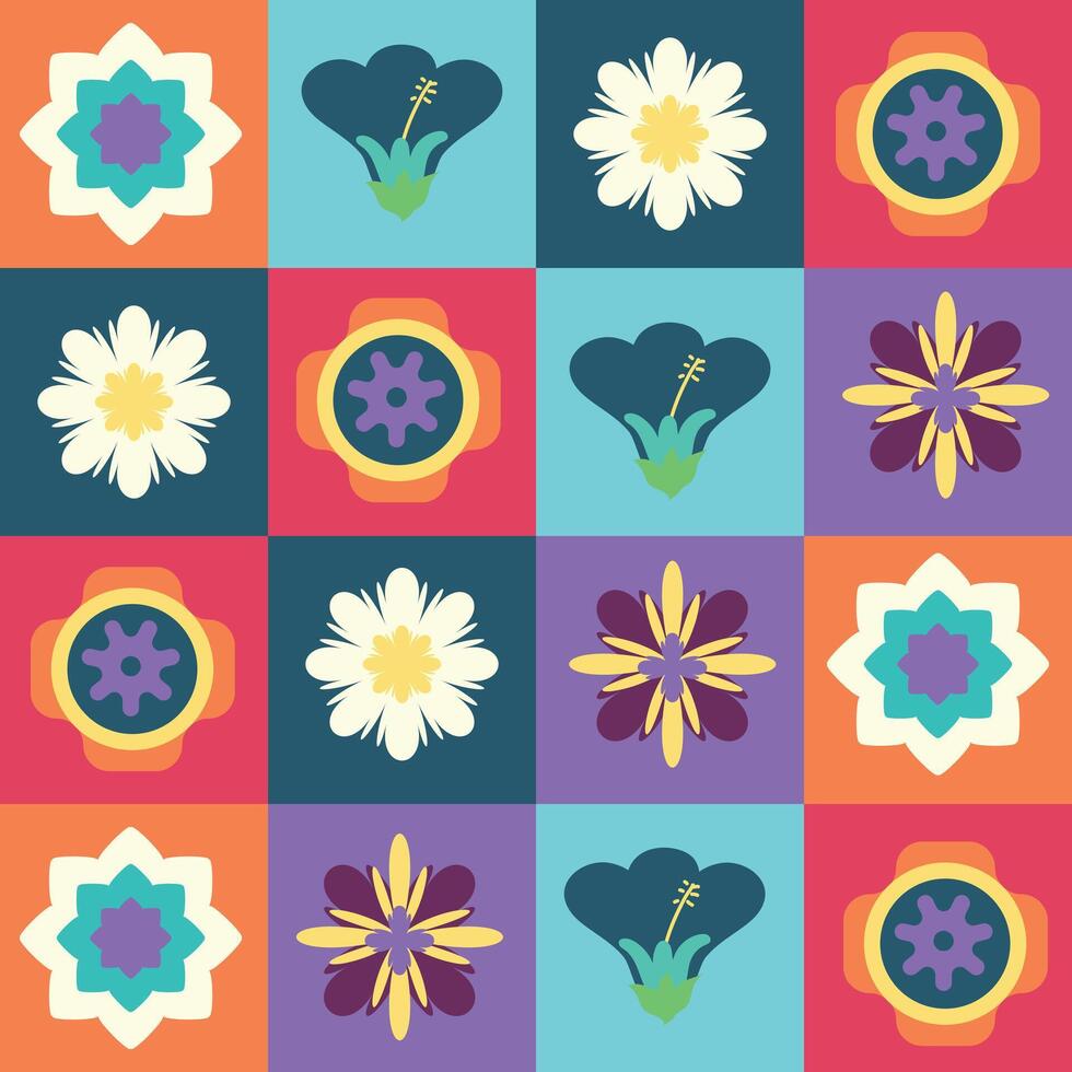colorful design with flowers and blossoms in the center. suitable for background vector