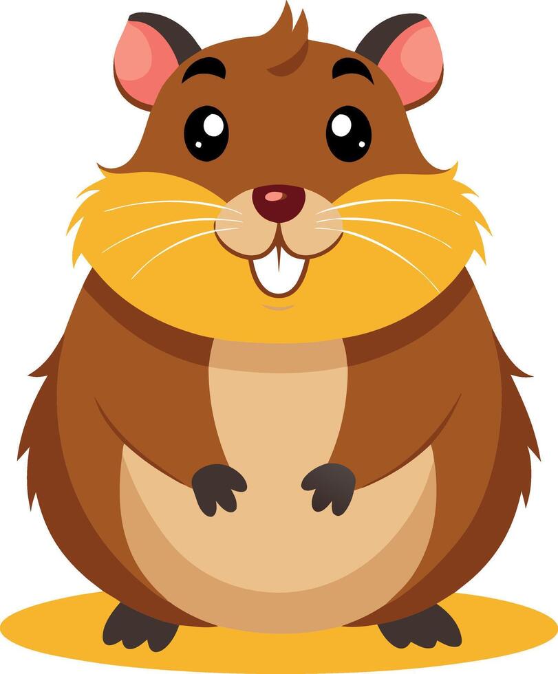 Cute cartoon hamster illustration on white background, children's book, educational card designs vector
