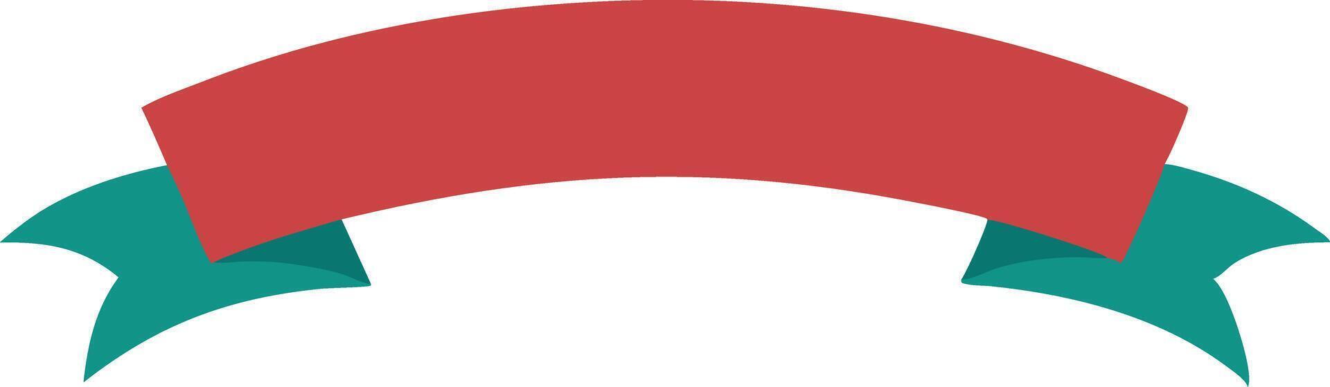 A red ribbon with green trim vector