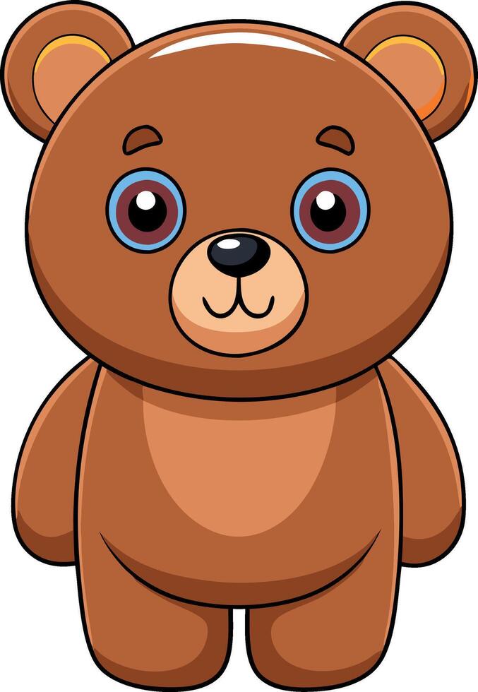 A cartoon bear with big eyes and a smile vector