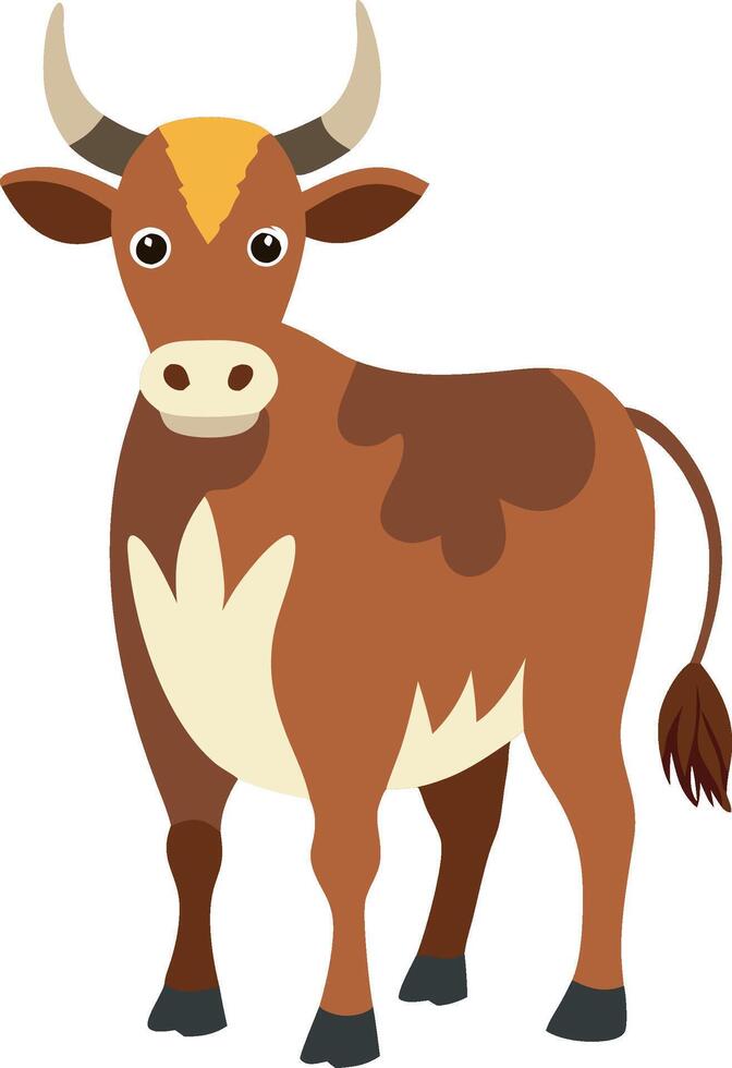 Illustration of a cute cartoon cow isolated on white background vector