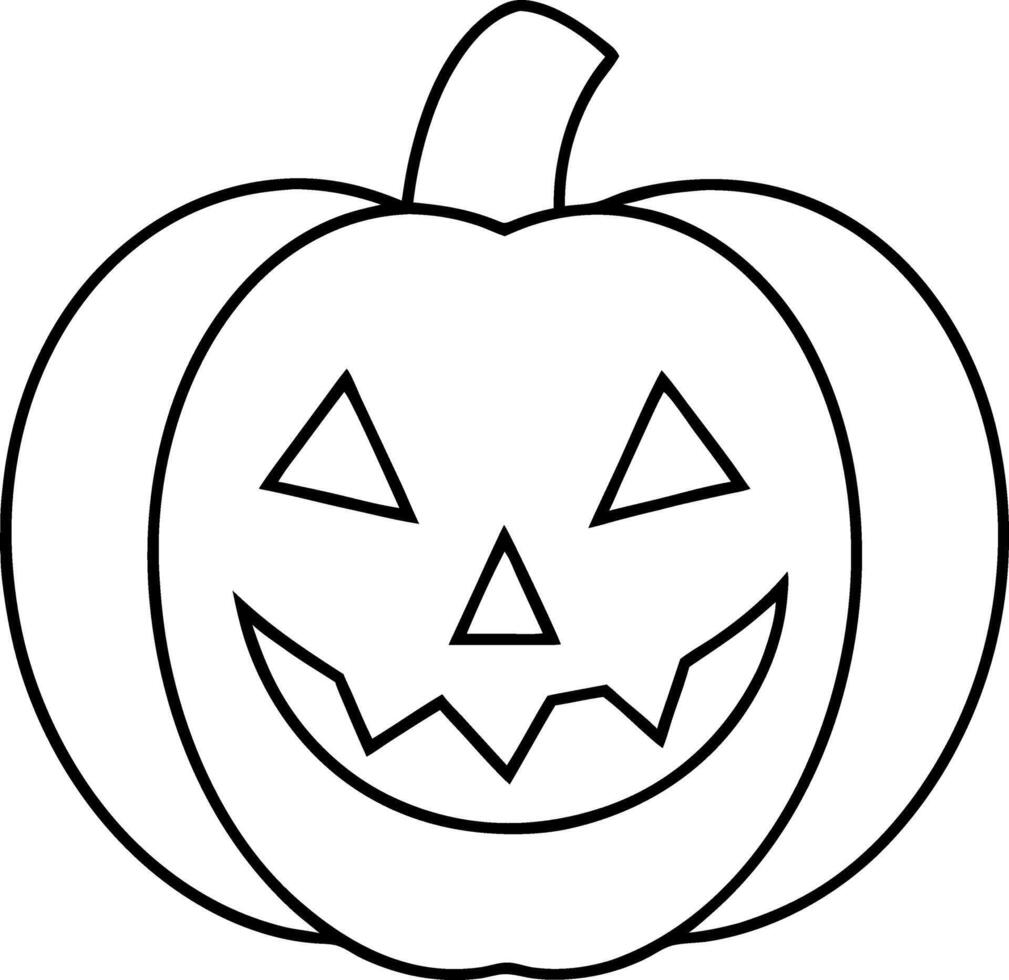 A pumpkin with a smiley face drawn on it vector