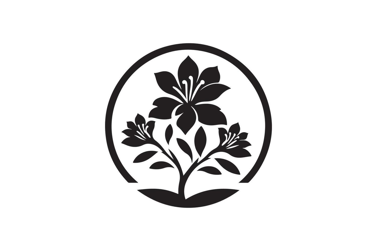 Azalea flower silhouette vector