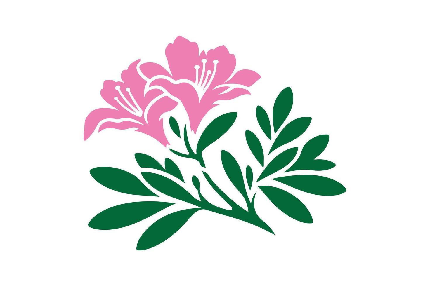 Azalea flower silhouette vector