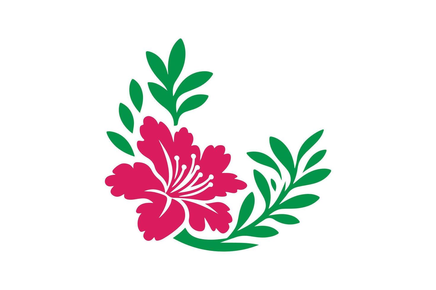 Azalea flower silhouette vector