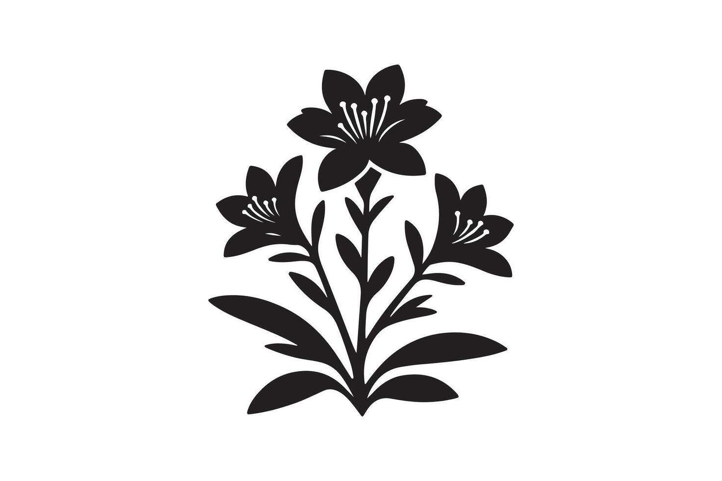 Azalea flower silhouette vector