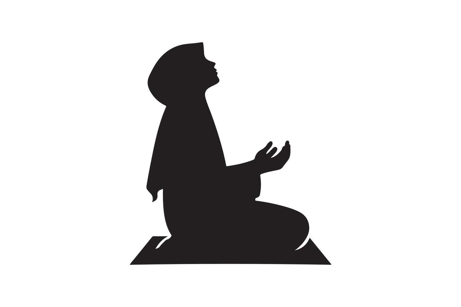 Prayer silhouette illustration. vector