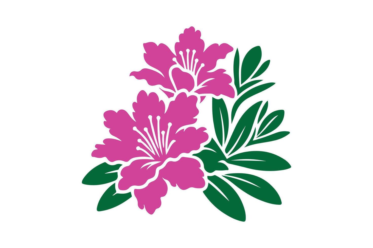 Azalea flower silhouette vector