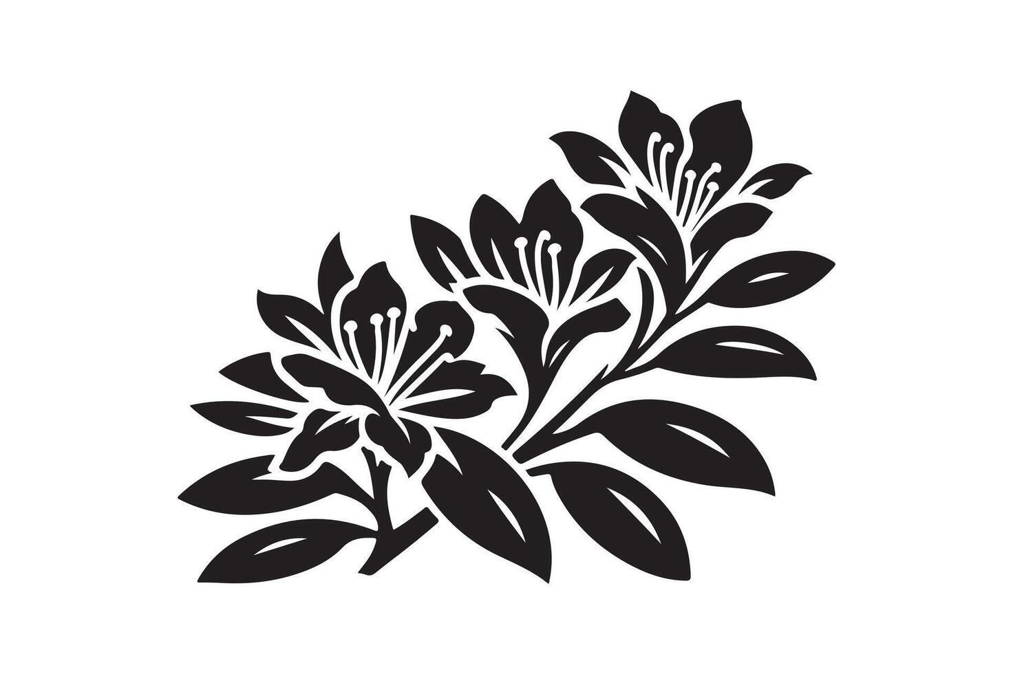 Azalea flower silhouette vector