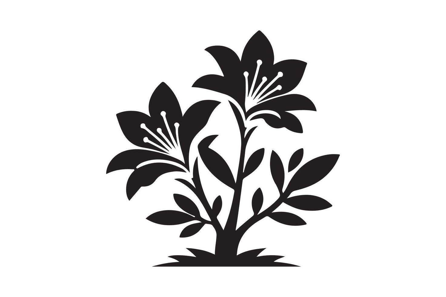 Azalea flower silhouette vector