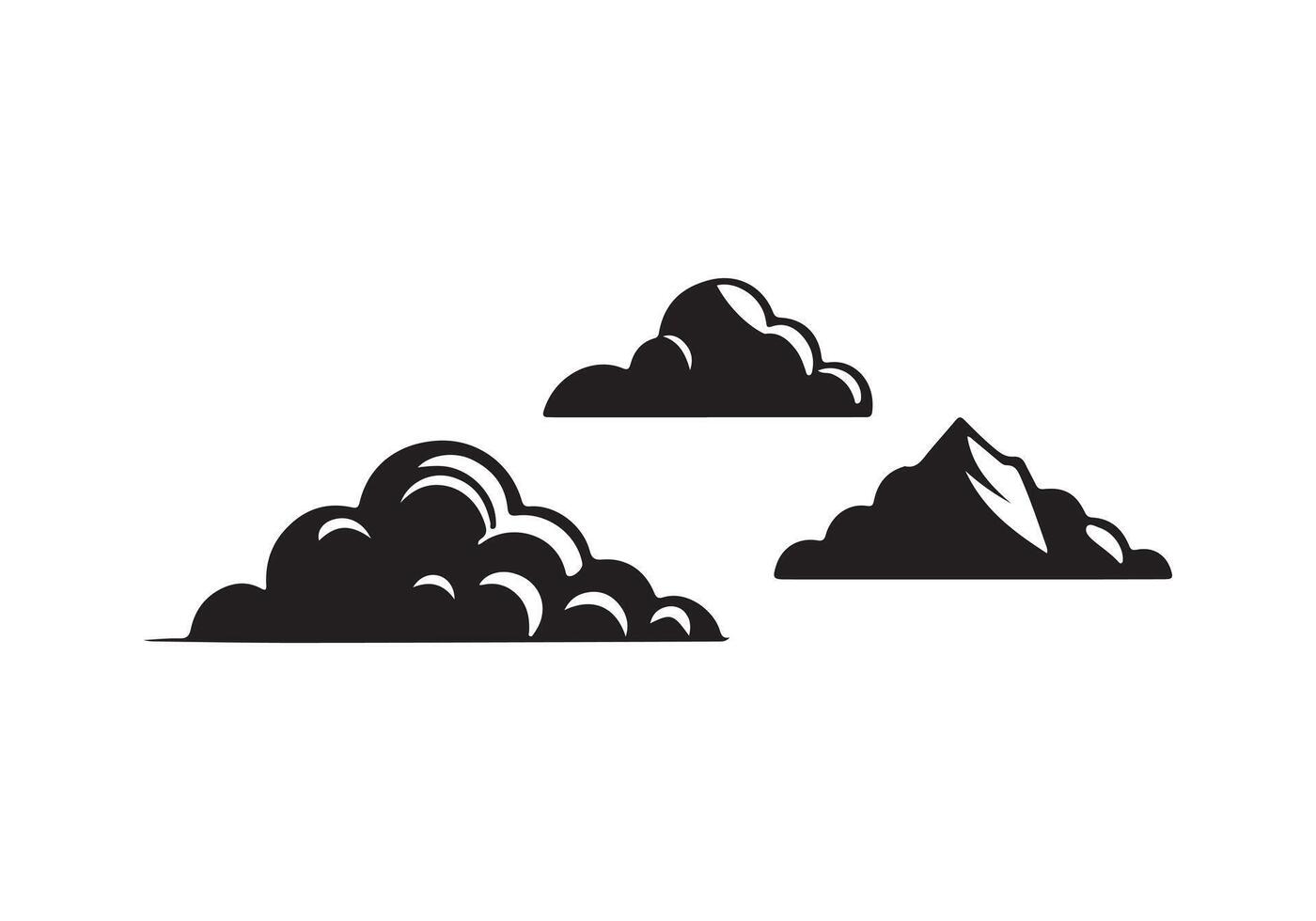 White black cloud white background vector