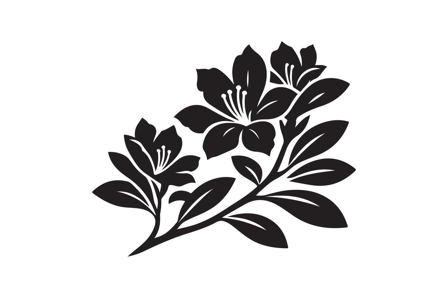 Azalea flower silhouette vector