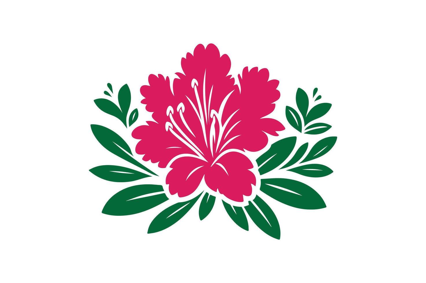 Azalea flower silhouette vector
