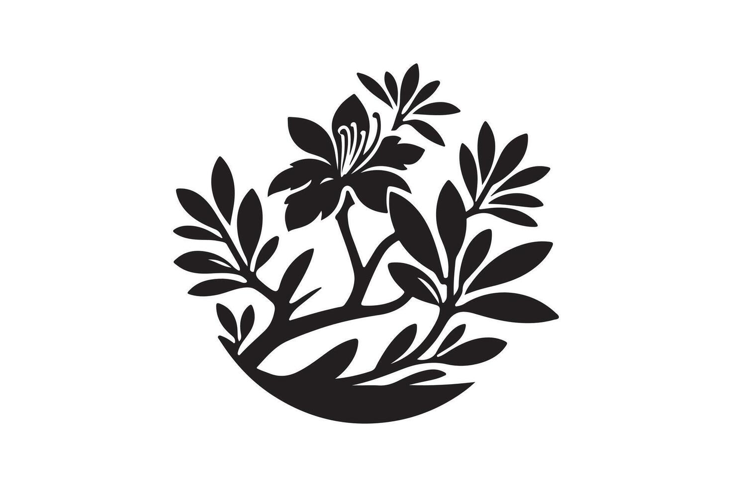 Azalea flower silhouette vector