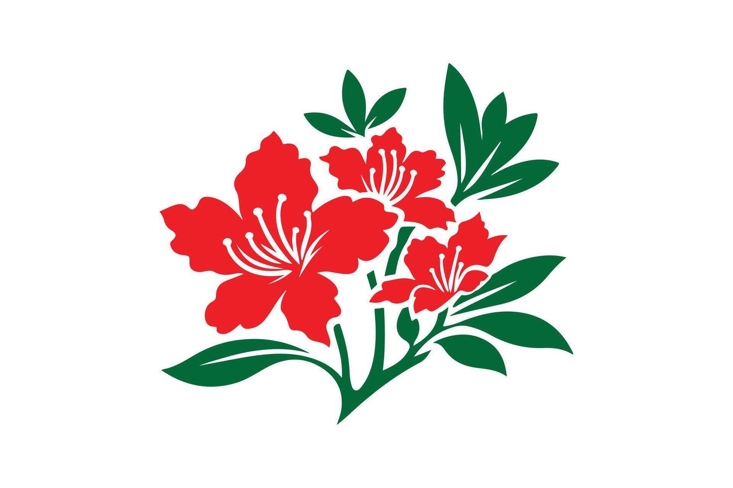 Azalea flower silhouette vector