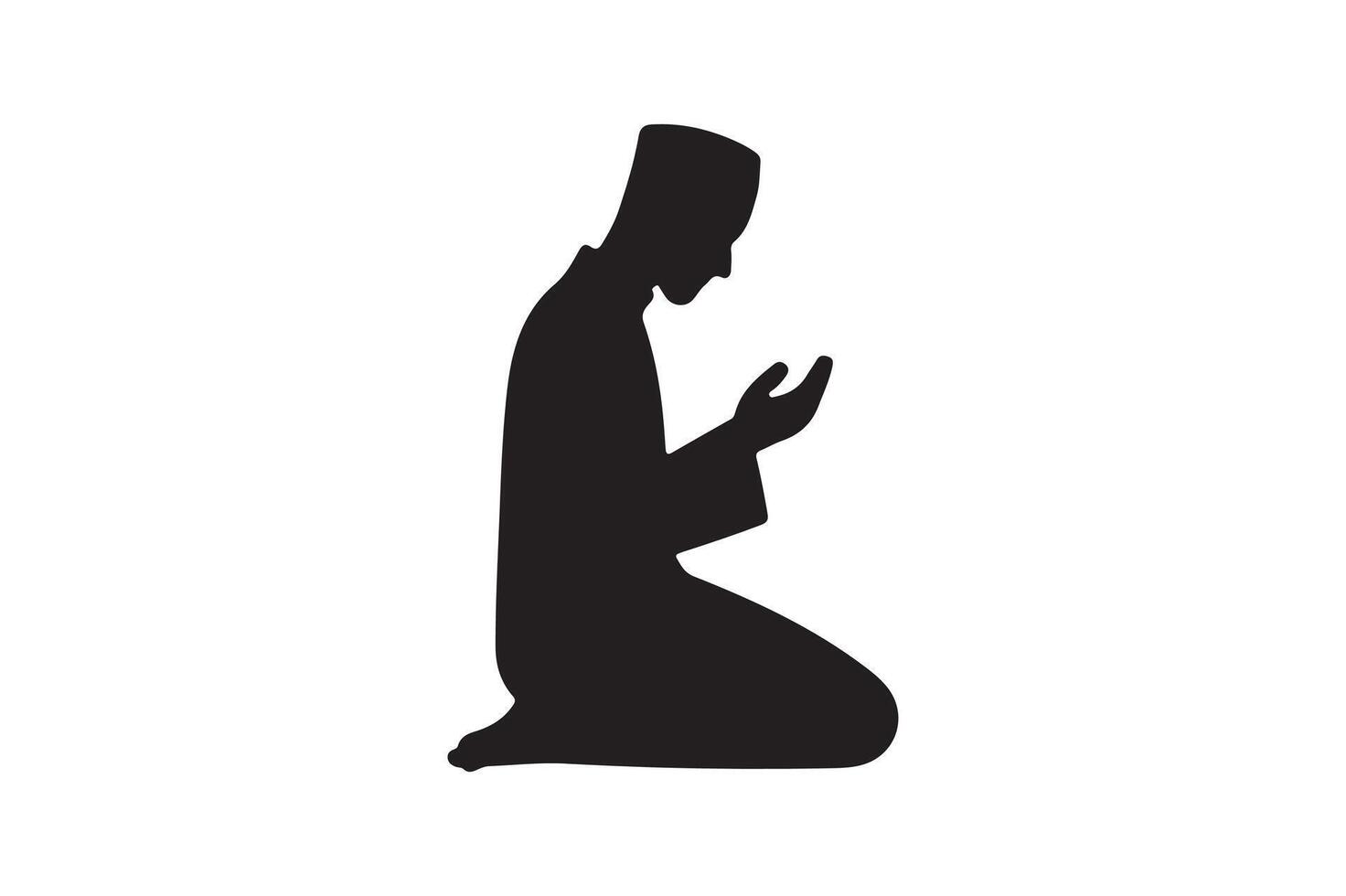 Prayer silhouette illustration. vector