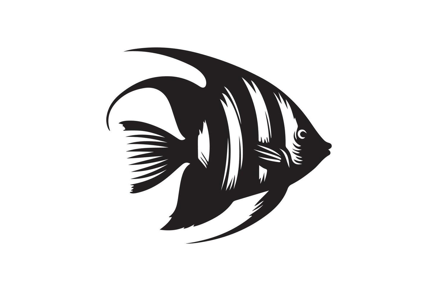 Aquarium Fish silhouette illustration. vector