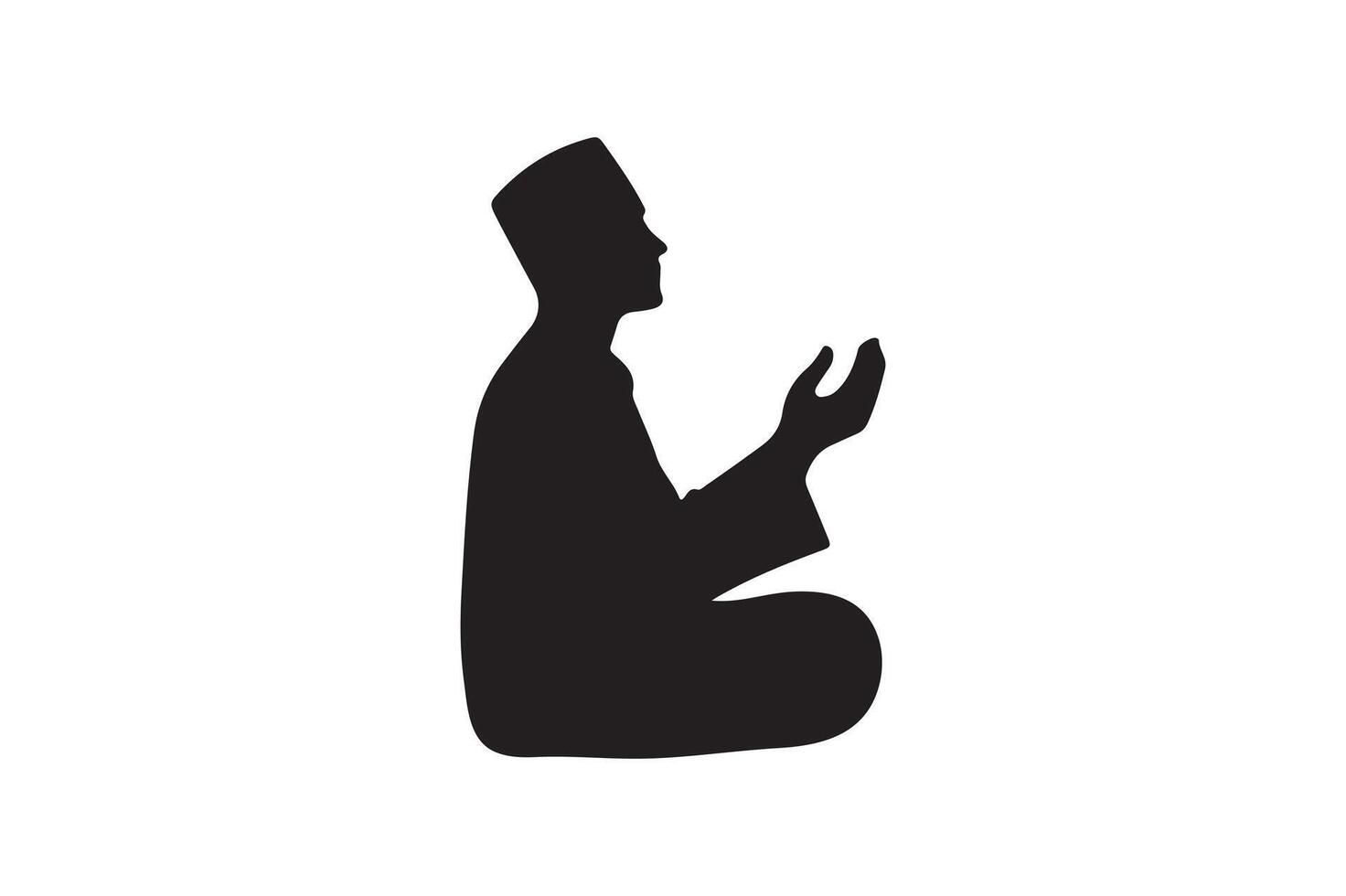 Prayer silhouette illustration. vector