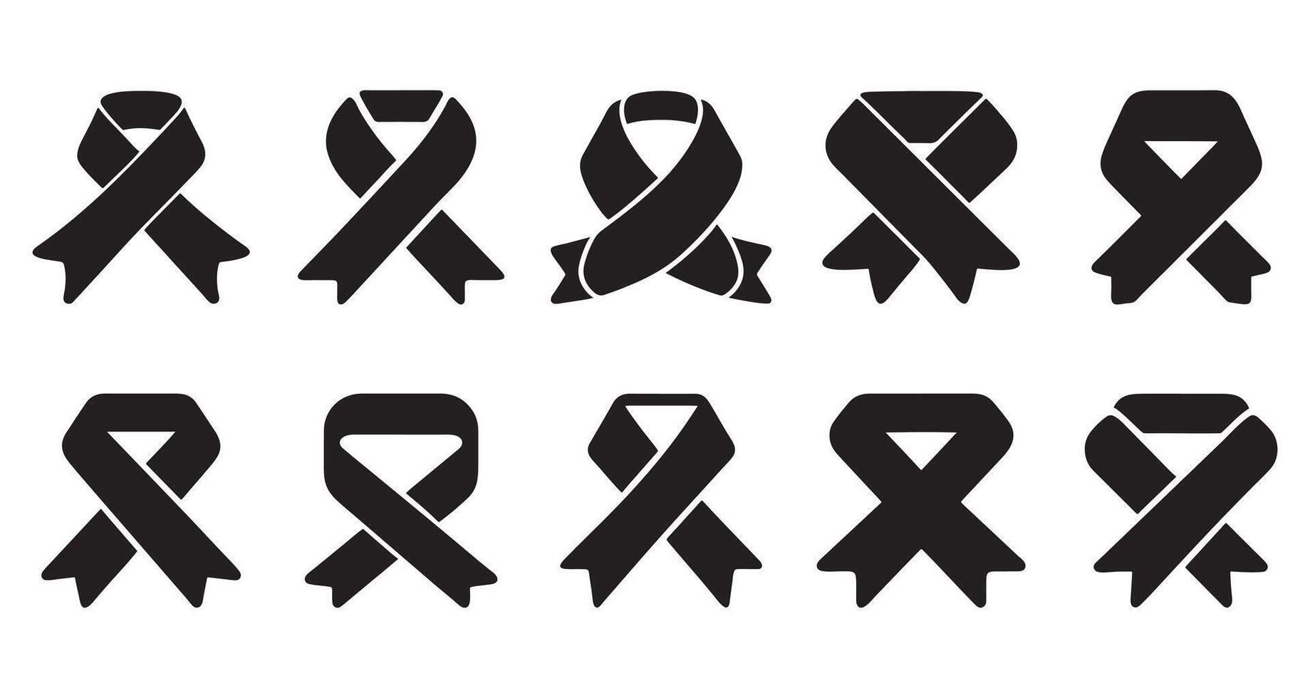 Ribbon silhouette illustration. vector